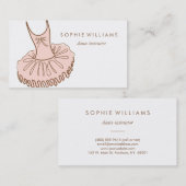 ダンスのインストラクターのピンクのチュチュ 名刺 (正面/裏面)