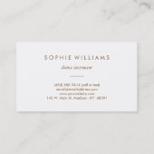 ダンスのインストラクターのピンクのチュチュ 名刺 (裏面)