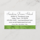 ダンスのインストラクター|のバレエダンサー|のバレリーナ 名刺 (裏面)