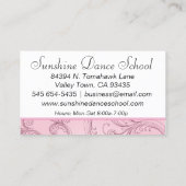 ダンスのインストラクター|のピンクのバレエダンサー|のバレリーナ 名刺 (裏面)