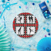 ダンスのキャバレーのショーガールの踊ること ペーパープレート (パーティー)