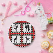 ダンスのキャバレーのショーガールの踊ること ペーパープレート (パーティー)