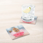 ダンスのスタジオのチュチュのかわいいシマリスのバレリーナ スクエアペーパーコースター (インサイチュ)