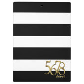 ダンスのテンポ数ストライプを持つ白黒の クリップボード (裏面)