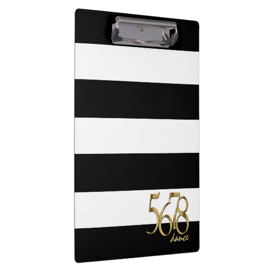 ダンスのテンポ数ストライプを持つ白黒の クリップボード (右)