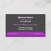 ダンスのフィットネスの紫色の名刺 名刺 (裏面)