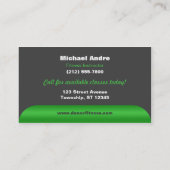 ダンスのフィットネスの緑の名刺 名刺 (裏面)