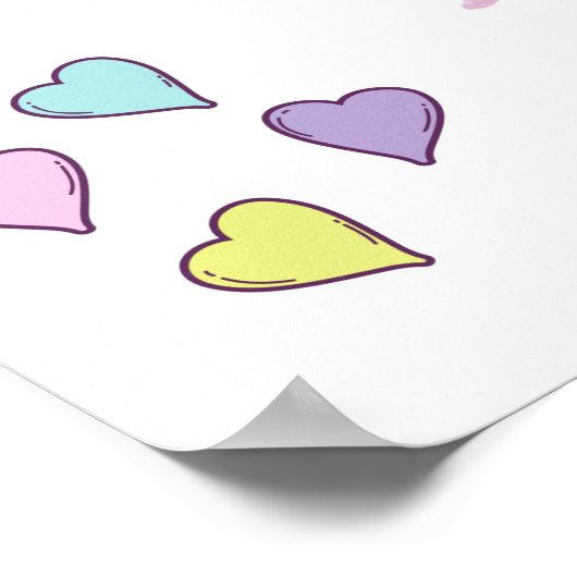 ダンスのポスターとハートと渦巻き。 ポスター (角)