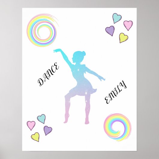 ダンスのポスターとハートと渦巻き。 ポスター (正面)