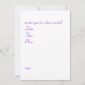 ダンスのリサイタル招待 招待状 (裏面)