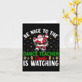ダンスの先生に優しくしてね サンタは見てるよ クリスマス カード (黄色い花)