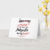 ダンスの先生-ハートの足跡 カード (黄色い花)