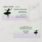 ダンスの先生/踊りのインストラクターの名刺 名刺 (正面/裏面)