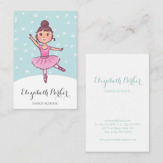ダンスの学校教師の名刺 名刺 (正面/裏面)