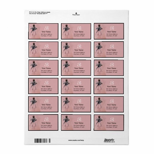 ダンスの学校，バレリーナのバレエダンサーのピンク ラベル (フルシート)