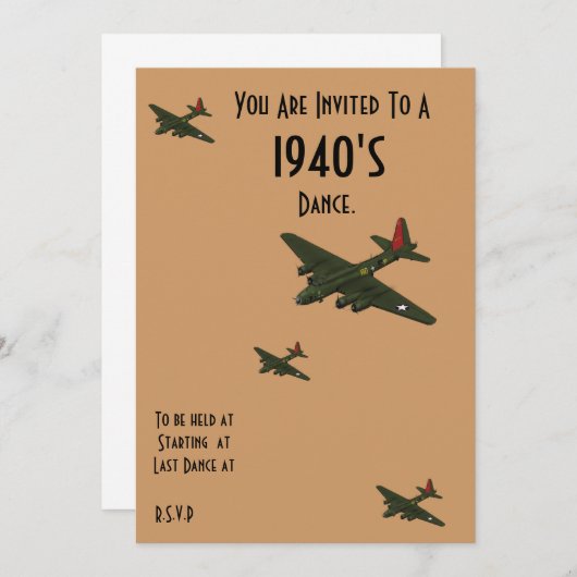 ダンスの招待 招待状 (正面/裏面)