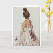 ダンスの水彩画のメッセージカードの後 カード (黄色い花)