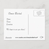 ダンスの演奏会の招待状 インビテーションポストカード (裏面)