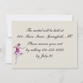 ダンスの演奏会の招待状、カスタマイズ可能なバレリーナ 招待状 (裏面)