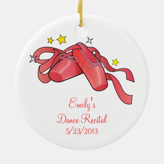ダンスの演奏会の記念するオーナメントのバレエシューズ セラミックオーナメント (裏面)