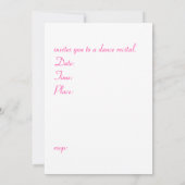 ダンスの発表会の招待 招待状 (裏面)