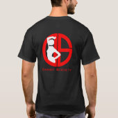 ダンスの社会のロゴの黒のTシャツ Tシャツ (裏面)