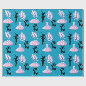 ダンスの衣装とバレリーナを着たバレエパターン ラッピングペーパー (フラット)