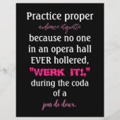 ダンスの親オーディエンスエチケットピンク チラシ (正面)