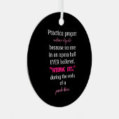 ダンスの親オーディエンスエチケットピンク メタルオーナメント (正面右)