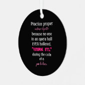 ダンスの親オーディエンスエチケットピンク メタルオーナメント (正面左)