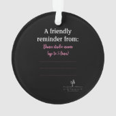 ダンスの親オーディエンスエチケットPink Acrylic オーナメント (裏面)