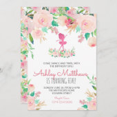 ダンスの誕生日、バレリーナ、誕生日の招待 招待状 (正面/裏面)