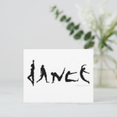 ダンスの踊りのシルエットのデザイン ポストカード (スタンド正面)