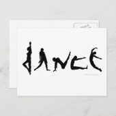 ダンスの踊りのシルエットのデザイン ポストカード (正面/裏面)