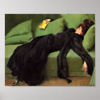 ダンスの陶芸のティルの後の退廃的な若い女性 ポスター