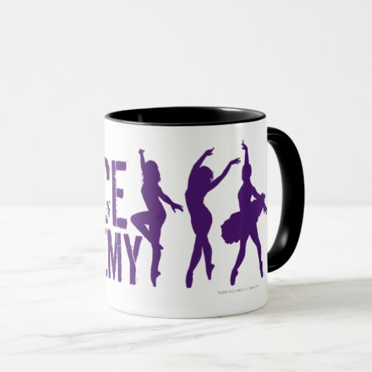ダンスのAcadmeyのダンサーはロゴのシルエットを描きます マグカップ (正面右)