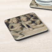 ダンスのperformanを楽しんでいる恋人の石造りに切り分けること コースター (左側)