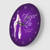 ダンスは人生 ラージ壁時計 (傾斜)