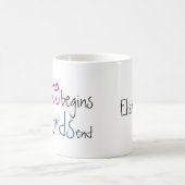 ダンスは単語が名前をカスタムするをどこに終えるか始めます コーヒーマグカップ (中央)