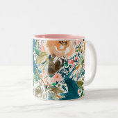 ダンスは睡眠の繰り返しのカラフルでかわいらしい花のマグを食べます ツートーンマグカップ (正面右)