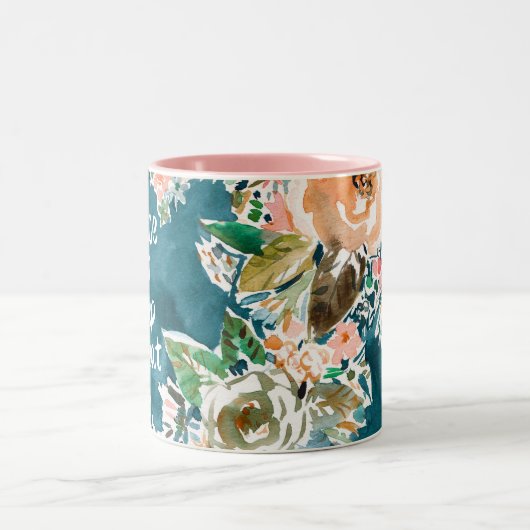 ダンスは睡眠の繰り返しのカラフルでかわいらしい花のマグを食べます ツートーンマグカップ (中央)