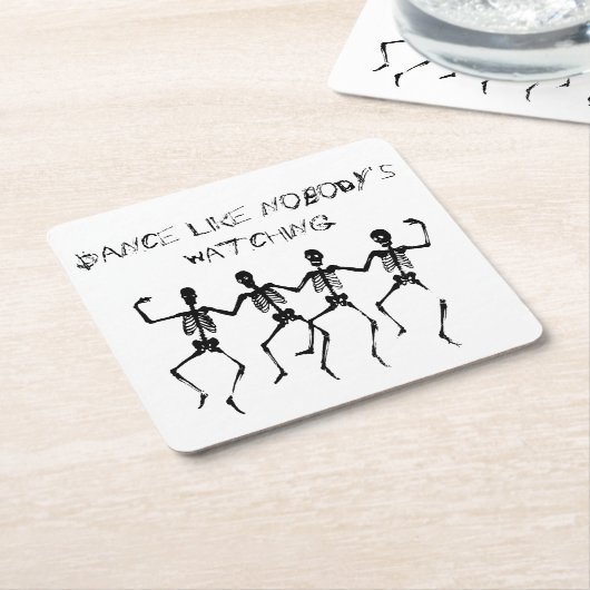 ダンスは見ているだれも好みます スクエアペーパーコースター (アングル)