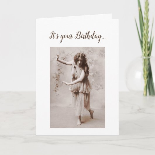 ダンスは誰も監視誕生日のヴィンテージ好みます カード (正面)