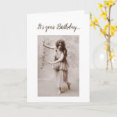 ダンスは誰も監視誕生日のヴィンテージ好みます カード (黄色い花)