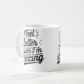 ダンスをしていると気分が晴れる Dancing Love Line コーヒーマグカップ (正面左)