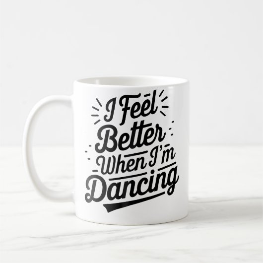 ダンスをしていると気分が晴れる Dancing Love Line コーヒーマグカップ (左)