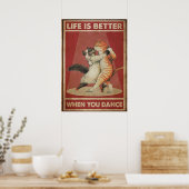 ダンスをすると猫の生活が良くなる ポスター (キッチン)