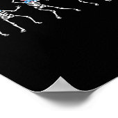 ダンスをする骸骨のイルカダンスチャレンジTシャツ ポスター (角)