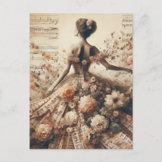 ダンスをフローラ音楽コラージュ ポストカード (正面)