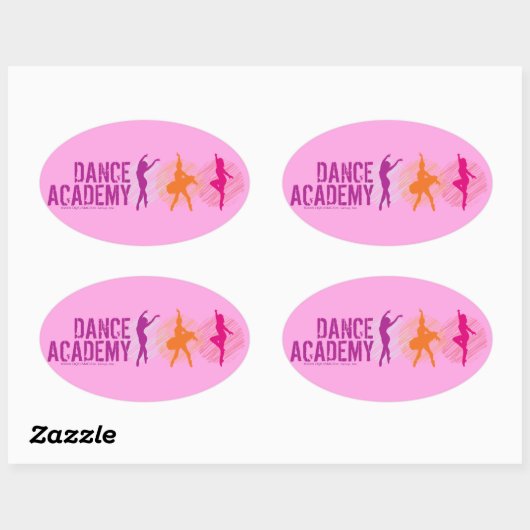 ダンスアカデミーのカラーダンサーのロゴ 楕円形シール (シート)